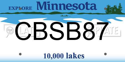 CBSB87 Minnesota License Plate