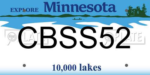 CBSS52 Minnesota License Plate