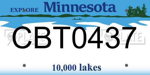 CBT0437 Minnesota License Plate