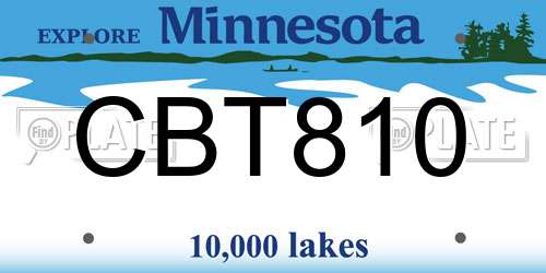 CBT810 Minnesota License Plate