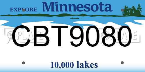 CBT9080 Minnesota License Plate