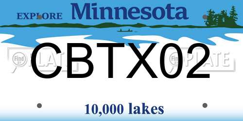 CBTX02 Minnesota License Plate