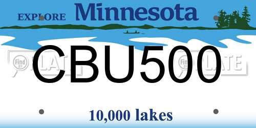 CBU500 Minnesota License Plate