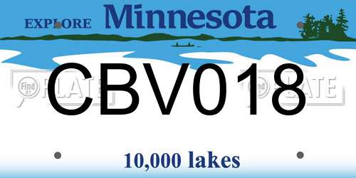 CBV018 Minnesota License Plate