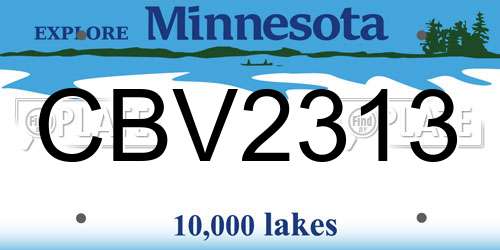 CBV2313 Minnesota License Plate