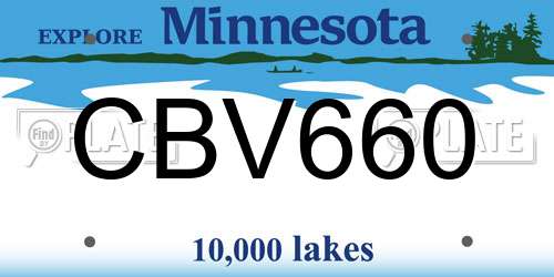 CBV660 Minnesota License Plate