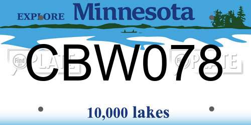 CBW078 Minnesota License Plate
