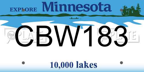 CBW183 Minnesota License Plate