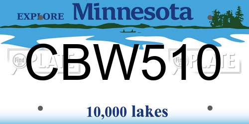 CBW510 Minnesota License Plate