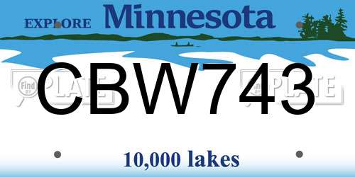 CBW743 Minnesota License Plate