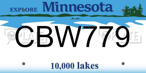 CBW779 Minnesota License Plate