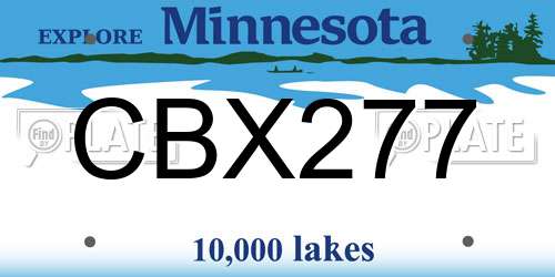 CBX277 Minnesota License Plate