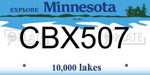 CBX507 Minnesota License Plate