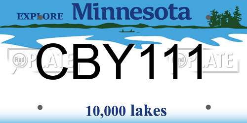 CBY111 Minnesota License Plate