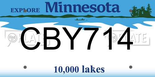 CBY714 Minnesota License Plate