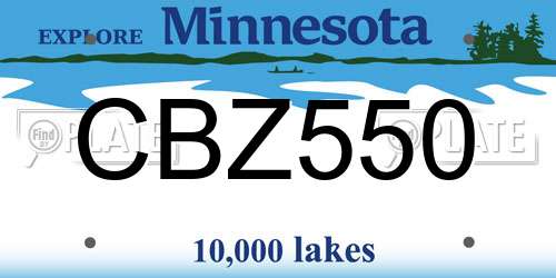 CBZ550 Minnesota License Plate
