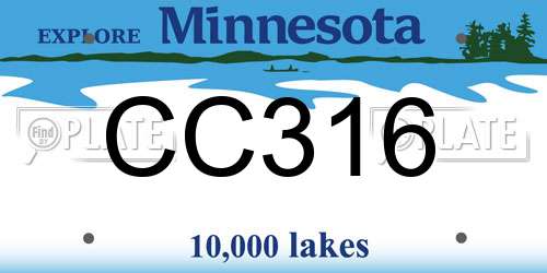 CC316 Minnesota License Plate