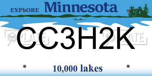 CC3H2K Minnesota License Plate