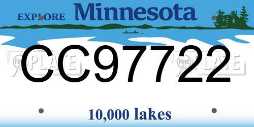 CC97722 Minnesota License Plate