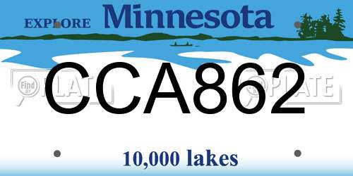 CCA862 Minnesota License Plate