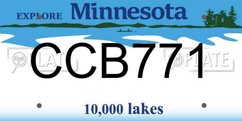 CCB771 Minnesota License Plate
