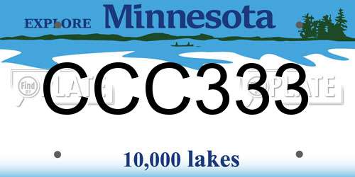 CCC333 Minnesota License Plate