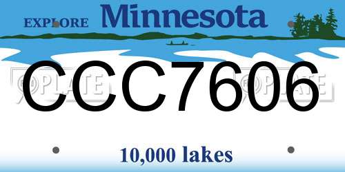 CCC7606 Minnesota License Plate