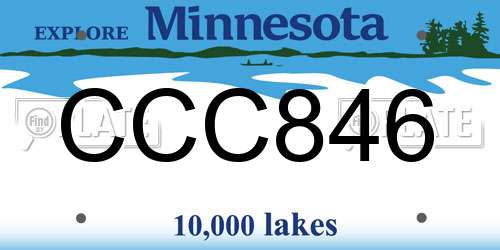 CCC846 Minnesota License Plate
