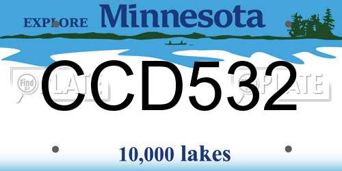 CCD532 Minnesota License Plate