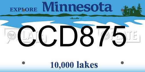 CCD875 Minnesota License Plate