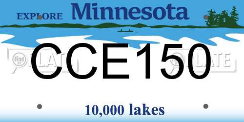 CCE150 Minnesota License Plate