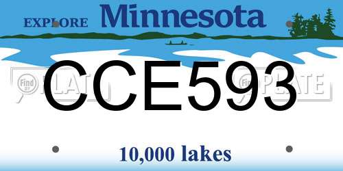 CCE593 Minnesota License Plate