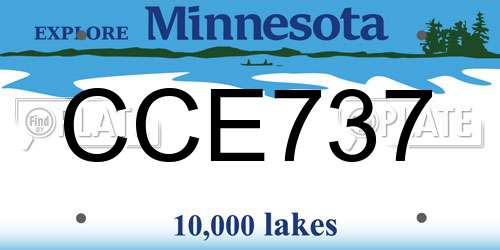 CCE737 Minnesota License Plate