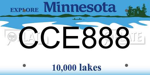 CCE888 Minnesota License Plate
