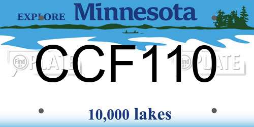 CCF110 Minnesota License Plate