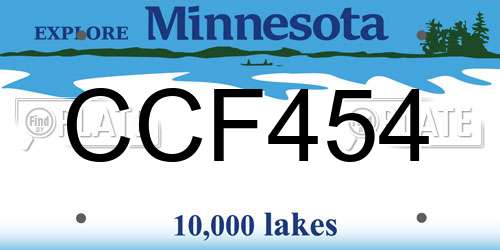CCF454 Minnesota License Plate