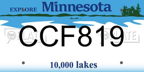 CCF819 Minnesota License Plate