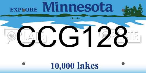 CCG128 Minnesota License Plate
