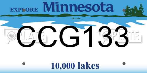CCG133 Minnesota License Plate