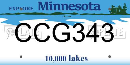 CCG343 Minnesota License Plate