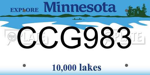 CCG983 Minnesota License Plate