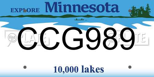 CCG989 Minnesota License Plate