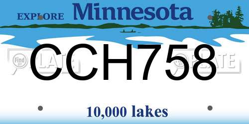 CCH758 Minnesota License Plate