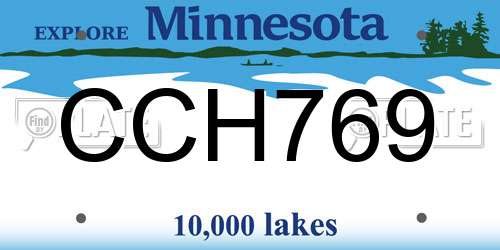 CCH769 Minnesota License Plate