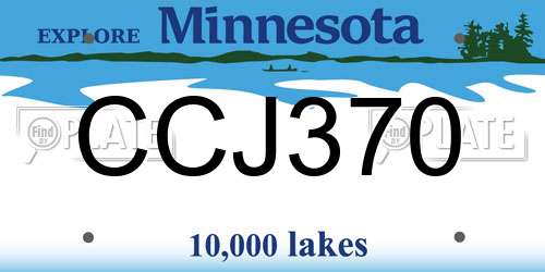 CCJ370 Minnesota License Plate
