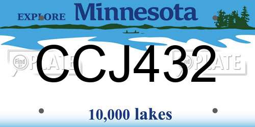 CCJ432 Minnesota License Plate