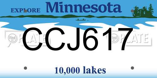 CCJ617 Minnesota License Plate