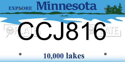 CCJ816 Minnesota License Plate