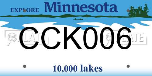 CCK006 Minnesota License Plate