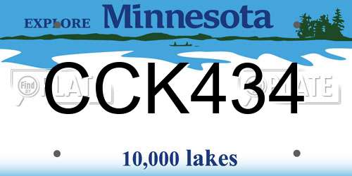 CCK434 Minnesota License Plate